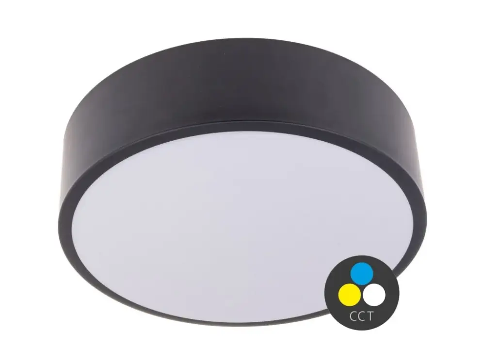 Outlet Fekete mennyezeti LED-lámpa, gömbölyű, 500mm, 48W, CCT