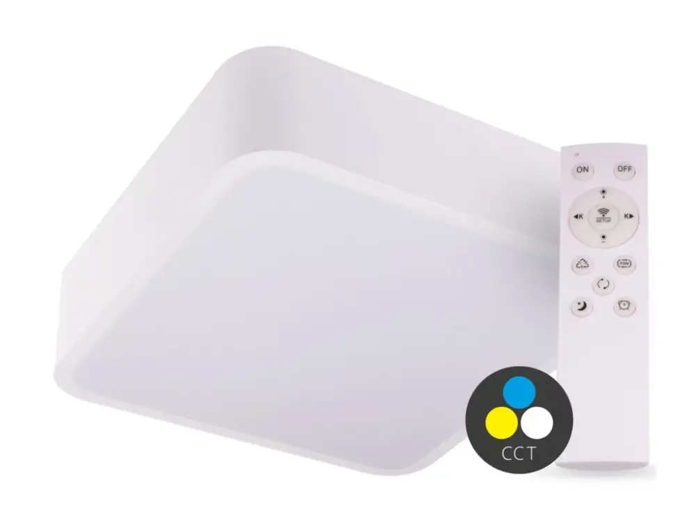 Outlet SMART TUYA Fehér LED mennyezeti szögletes lámpa 400x400mm 36W CCT távirányítóval