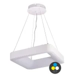 Fehér függesztett LED-lámpa, négyzet, 400x400mm, 32W, CCT Újdonság