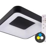 Újdonság SMART TUYA Fekete LED mennyezeti szögletes lámpa 500x500mm 48W CCT távirányítóval