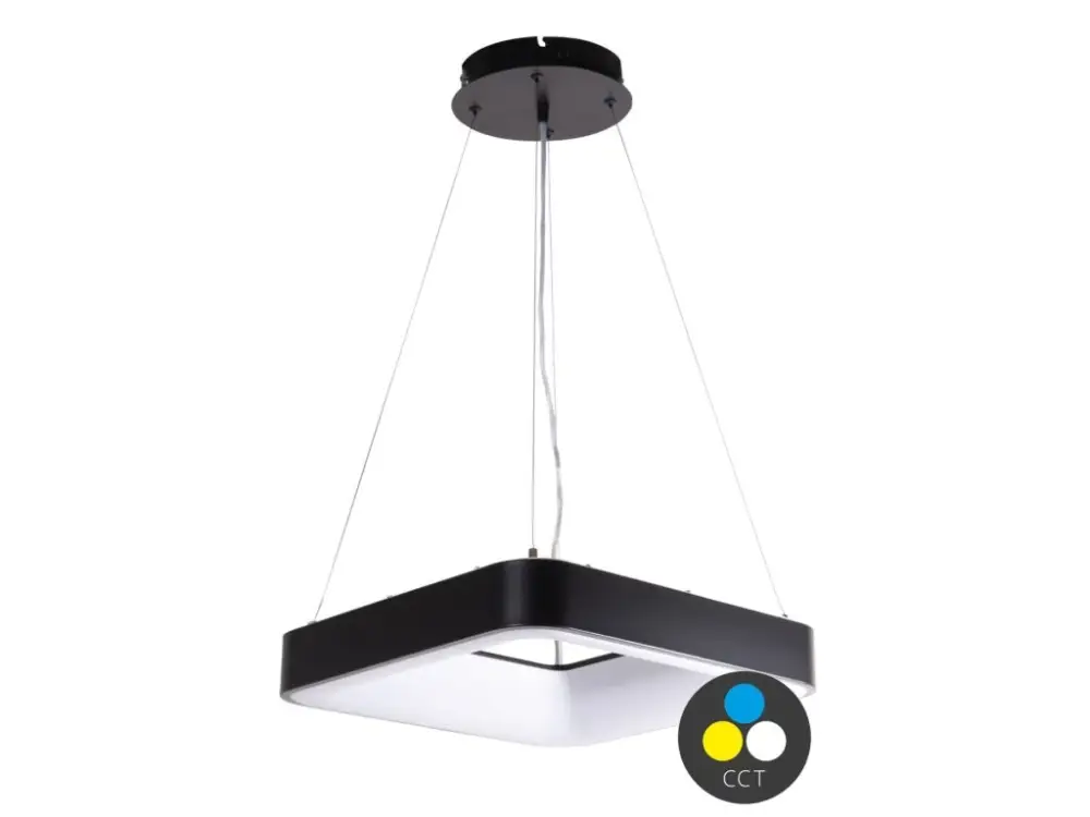 Azonnal elérhető Fekete függő LED szögletes lámpa 600x600mm 60W CCT
