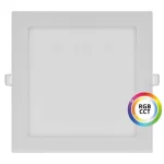 Prémium Fehér beépített négyzet alakú LED panel 225 x 225 mm 27W 24V RGB+CCT