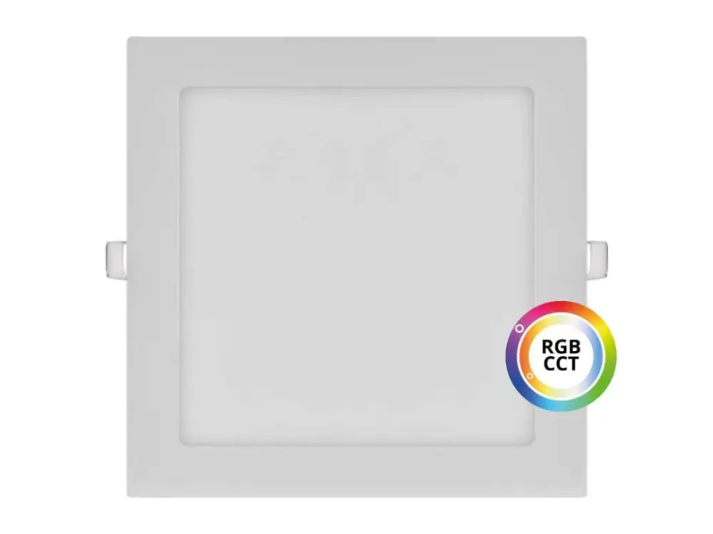 Prémium Fehér beépített négyzet alakú LED panel 225 x 225 mm 27W 24V RGB+CCT