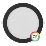 Kiárusítás Fekete beépített LED panel kerek 225mm 27W 24V RGB+CCT