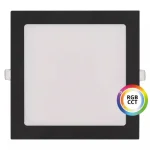 Fekete beépített négyzet alakú LED panel 225 x 225mm 27W 24V RGB+CCT Kedvezmény