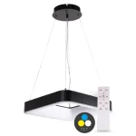SMART TUYA Fekete függő LED négyzet lámpa 600x600mm 60W CCT, távirányítóval Expressz szállítás