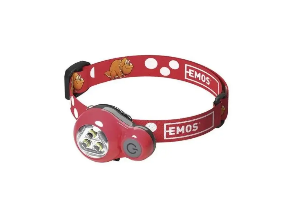 Gyerek LED fejlámpa dino 12lm, 12m, piros Olcsó