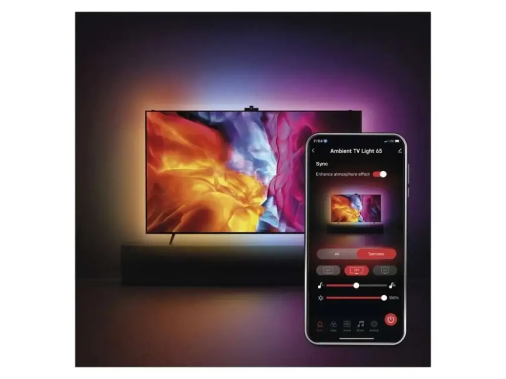 GoSmart Ambient LED RGB világítás TV mögé 75“ (189cm) WiFi-vel Legjobb ár