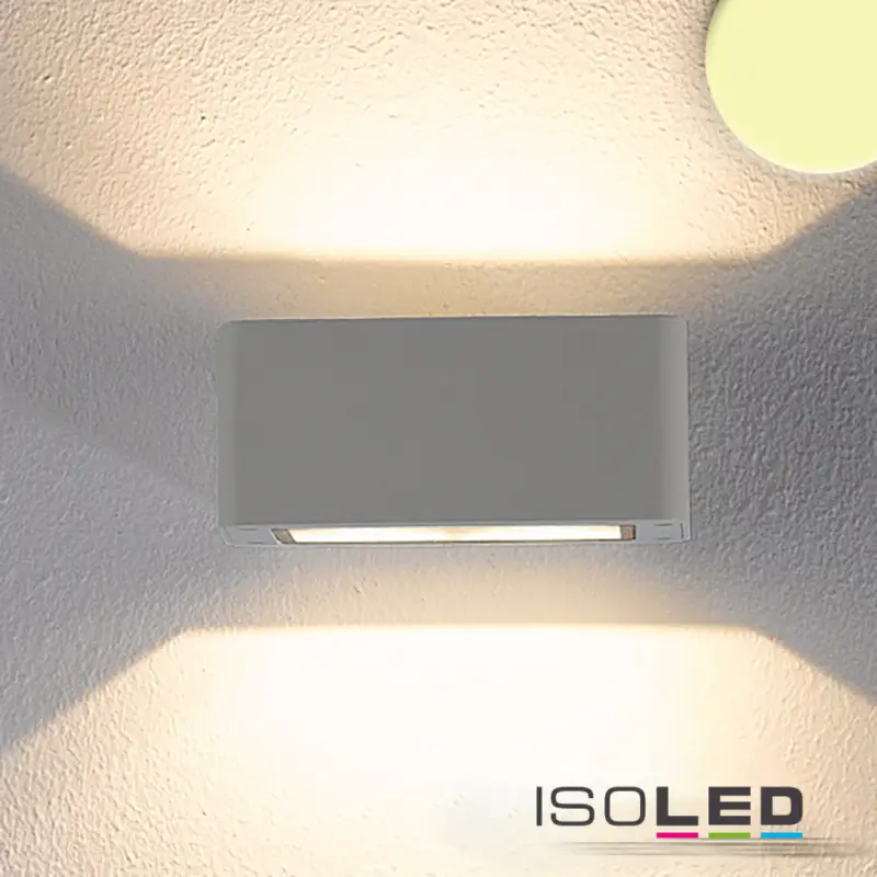 Outlet LED fali lámpa, Up&Down, 4x3W CREE, IP54, ezüst, meleg fehér