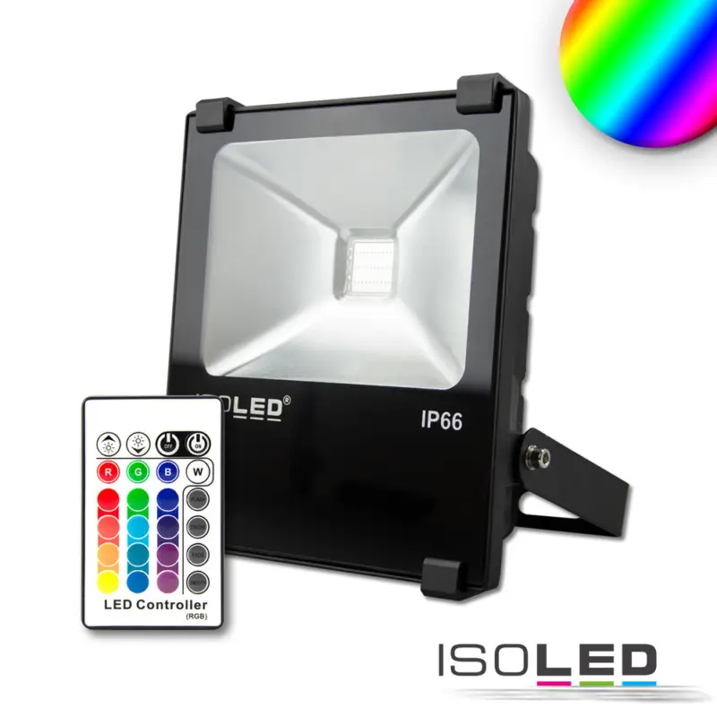 LED fényveto 10 W, RGB, IP66, rádiós távirányítóval Vásárlói kedvenc