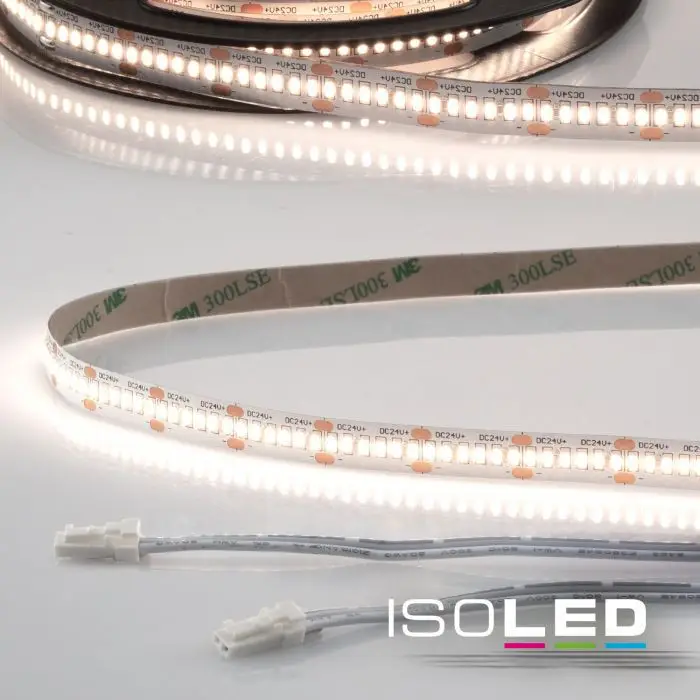 Akciós ár LED CRI940 MiniAMP flex. szalag, 24V, 12W, IP20, 4000K, 500cm, kétoldalas 30cm kábel + maleAMP