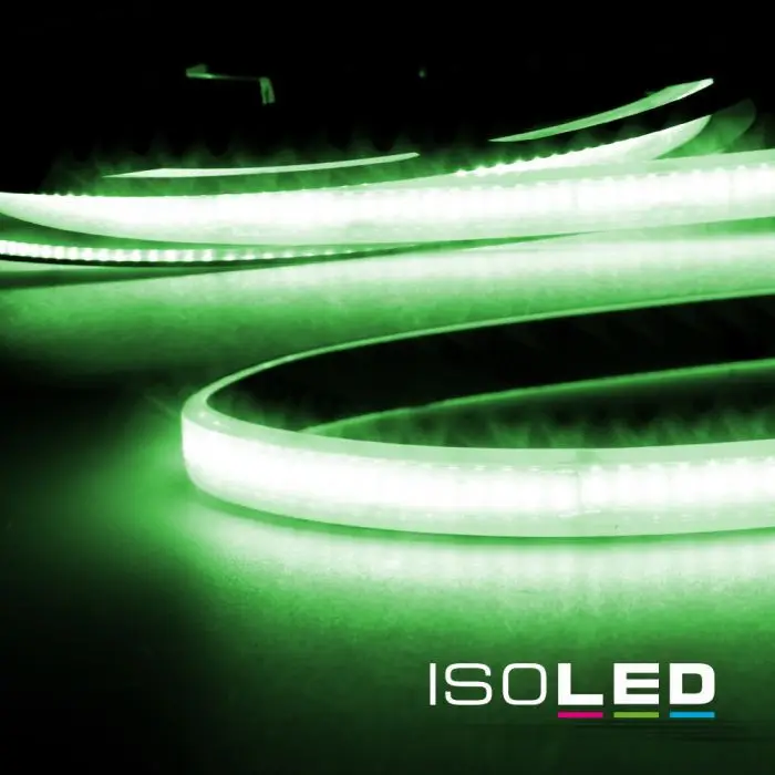 Szezonális akció LED AQUA CRI9G Lineáris 48V flexibilis szalag, 8W, IP68, zöld, 5 méter, 240 LED/m
