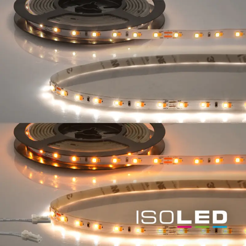 Csak ma LED CRI919/940 MiniAMP flex. szalag, 24V, 10W, IP20, fehér színu, 250cm, kétoldalas kábel + maleAMP, 126 LED/m