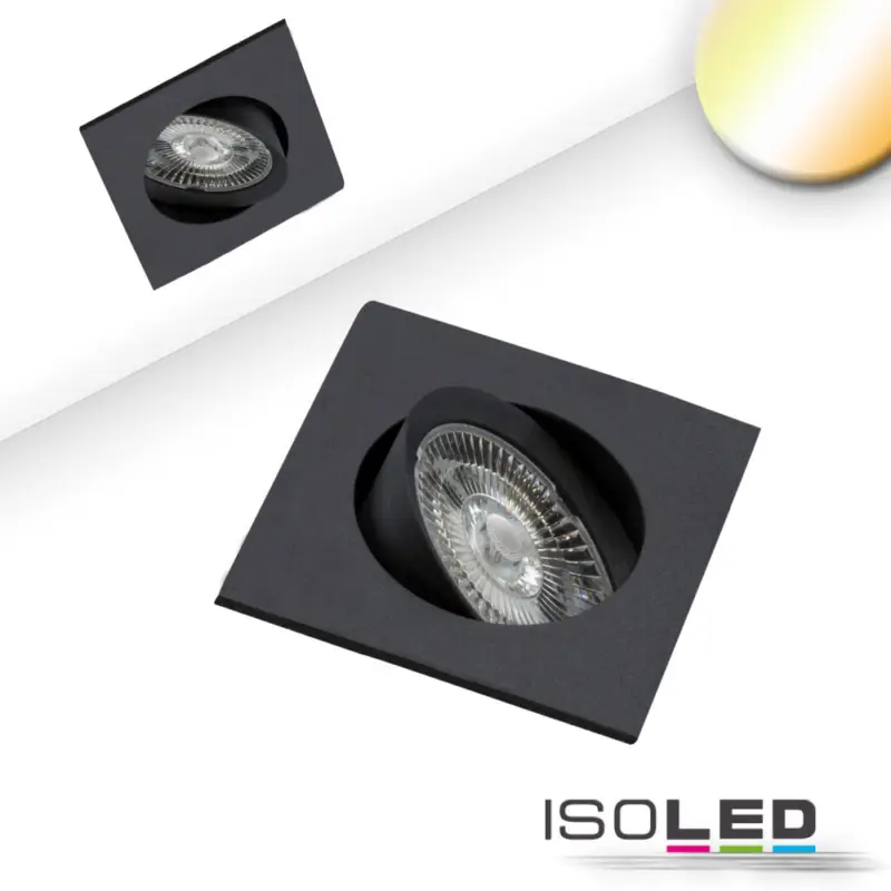 Vedd meg online LED süllyesztett lámpa Sunset Slim68 fekete, szögletes, 9W, 1800-2800K, dim-to-warm