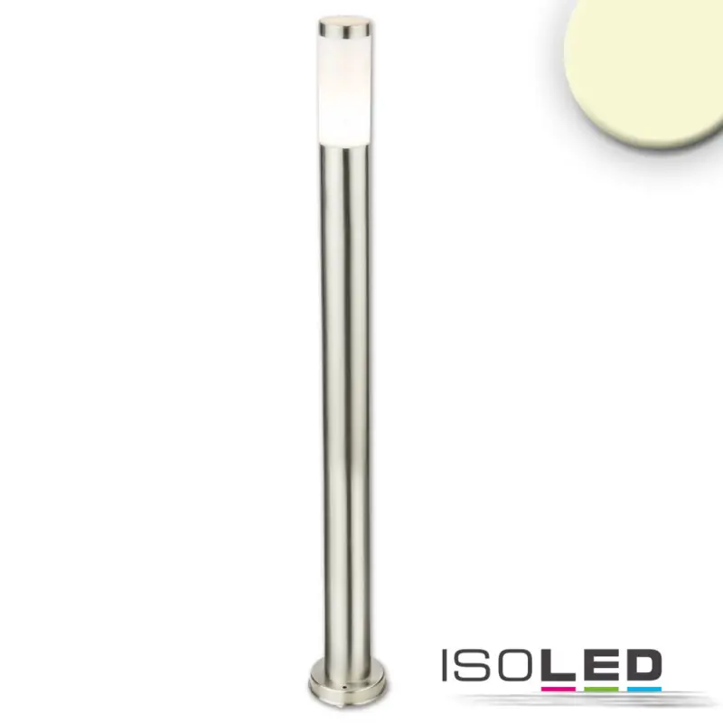 Utolsó esély Poller lámpa 1100 rozsdamentes acél, IP44, melegfehér, E27 LED izzóval 9W