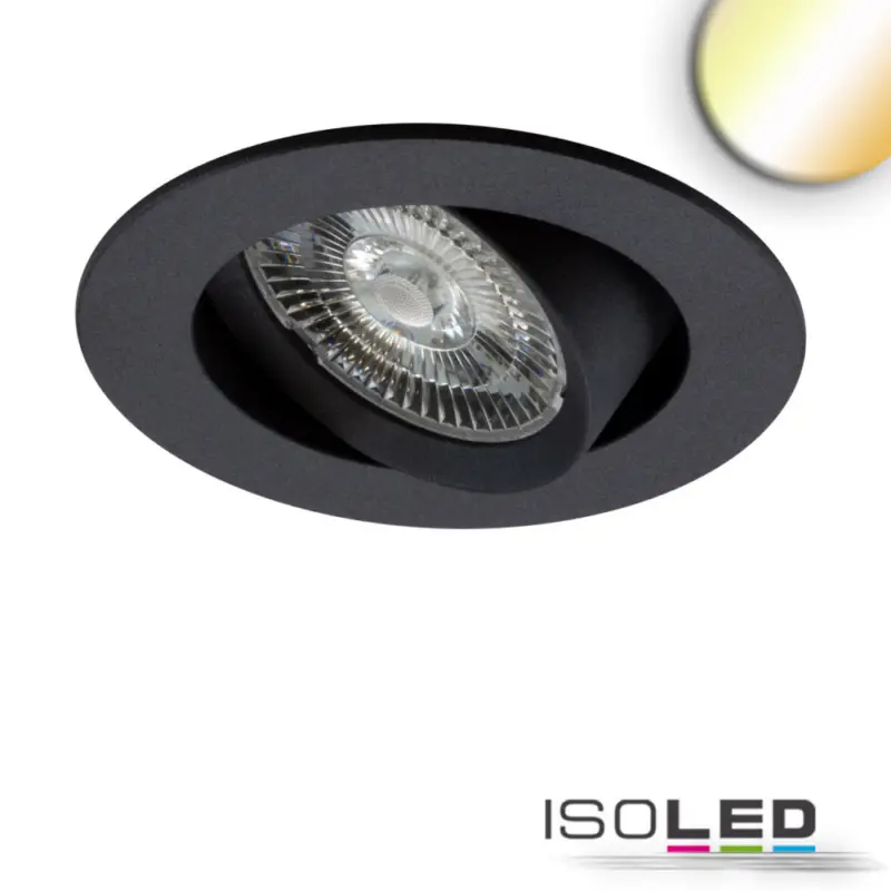 LED süllyesztett lámpa Slim68 Alu fekete, kerek, 6W|6W, 24V DC, fehér dinamikus 2700-5700K Legnépszerűbb