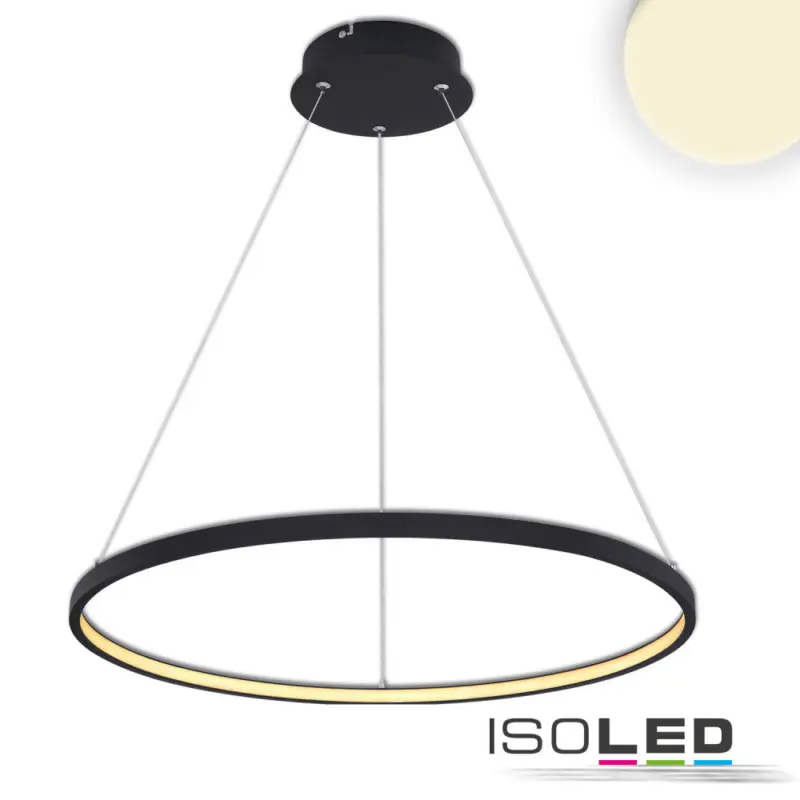 LED fügesztett lámpa Ring 29W, fekete, meleg fehér Különleges ajánlat