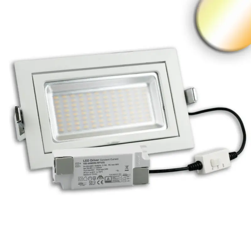 Legjobb ár LED mélysugárzó üzletekbe box, 32W, kihajtható, fehér, colorswitch, dimmelheto