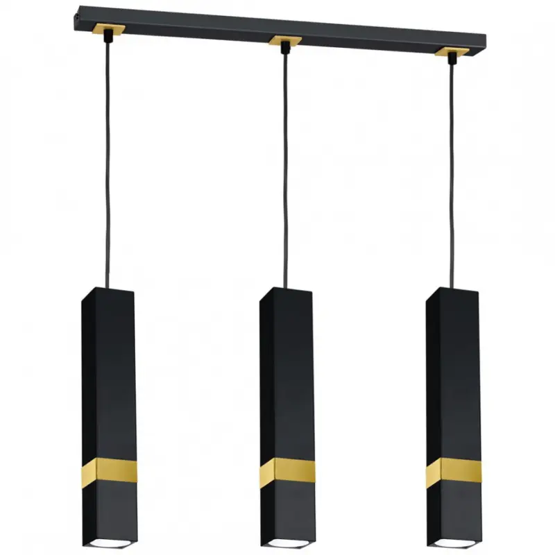 Nézd meg most Függesztett lámpa VIDAR BLACK/GOLD 3xGU10
