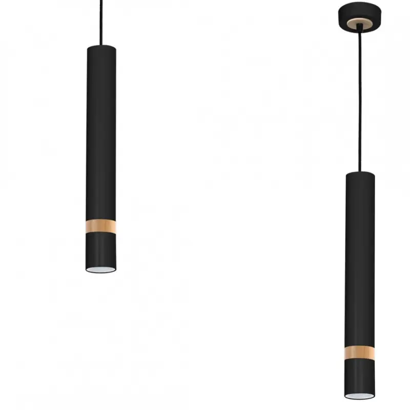 Újdonság Függesztett lámpa JOKER BLACK/WOOD 1xGU10