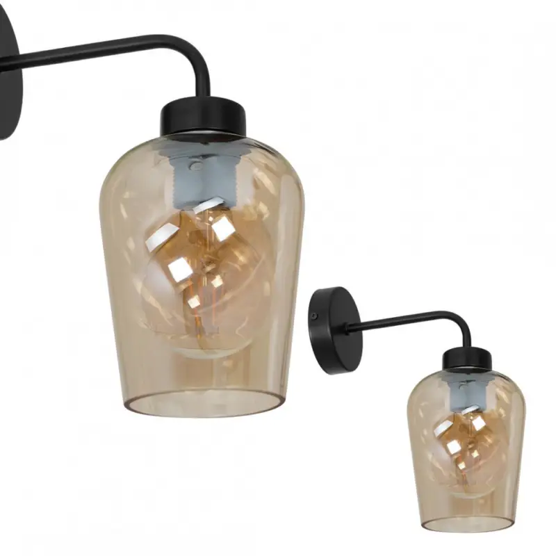 Fali lámpa SANTIAGO AMBER 1xE27 Prémium