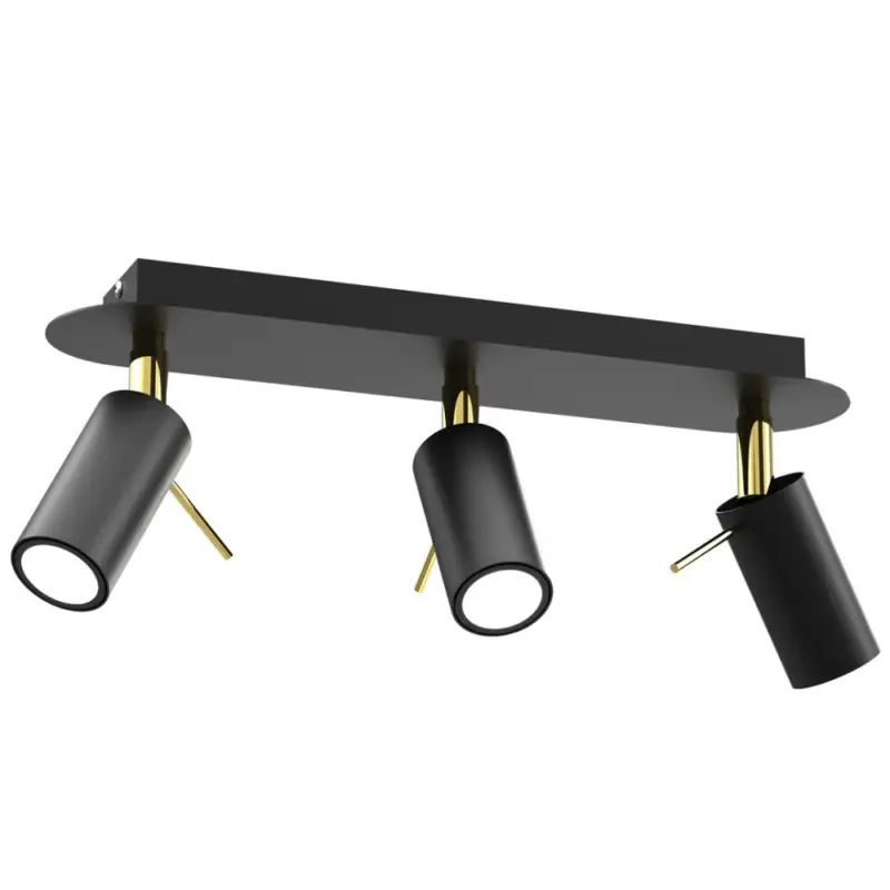 Akció Mennyezeti lámpa PRESTON GOLD/BLACK 3x mini GU10