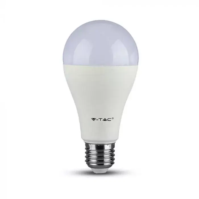 Akciós ár V-TAC LED izzóE27 A65 15W 200° 2700K gömb - 4453