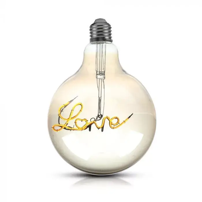 Szezonális akció V-TAC Füstözött LED izzó filament COGE27 G125 5W 2200K nagygömb - 2700