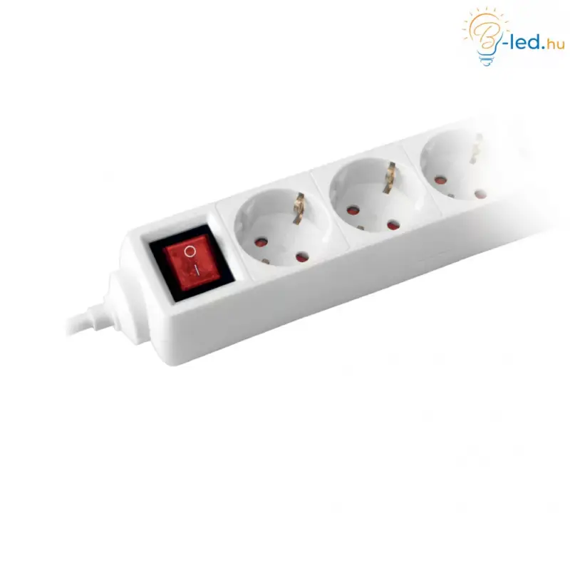 Commel 3-as Hálózati elosztó kapcsolóval 1.4m 16A 230V - 0814 Outlet