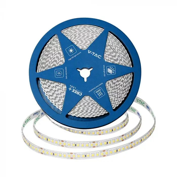 Vedd meg online V-TAC LED szalag 8mm széles SMD2835 168LED/M 12W/M 24V IP20 6500K (CREE Chip) - 2125986
