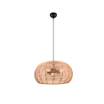 Végkiárusítás Trio INGA függeszték fém, rattan, fekete, természetes, E27 - 312200336