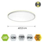 Vedd meg online Prezent CORDIA fürdőszobai mennyezet lámpa műanyag, fehér, LED, 12W, 3000K-6000k, 1500Lm, IP54 - 27304