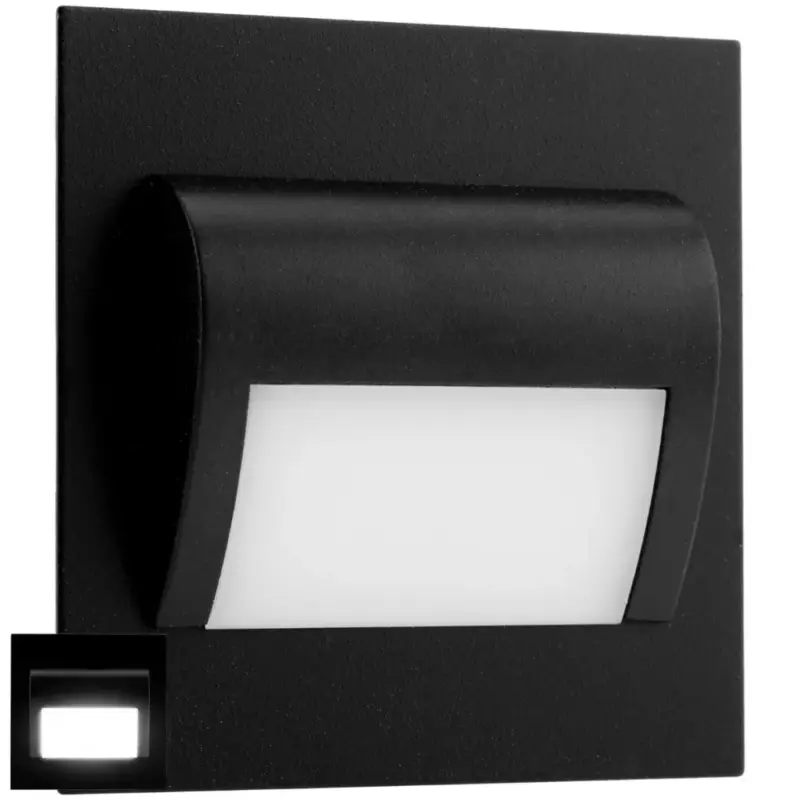 DECORUS 9 LED 1.2W fekete ProVero Cold lépcsőházi lámpatest Kedvezmény