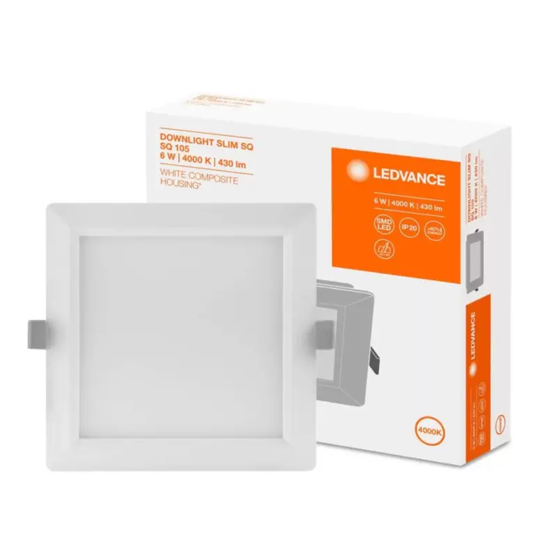 Korlátozott ajánlat Süllyesztett süllyesztett LED panel 6W 4000K DOWNLIGHT Slim SQ105 LEDVANCE négyzet