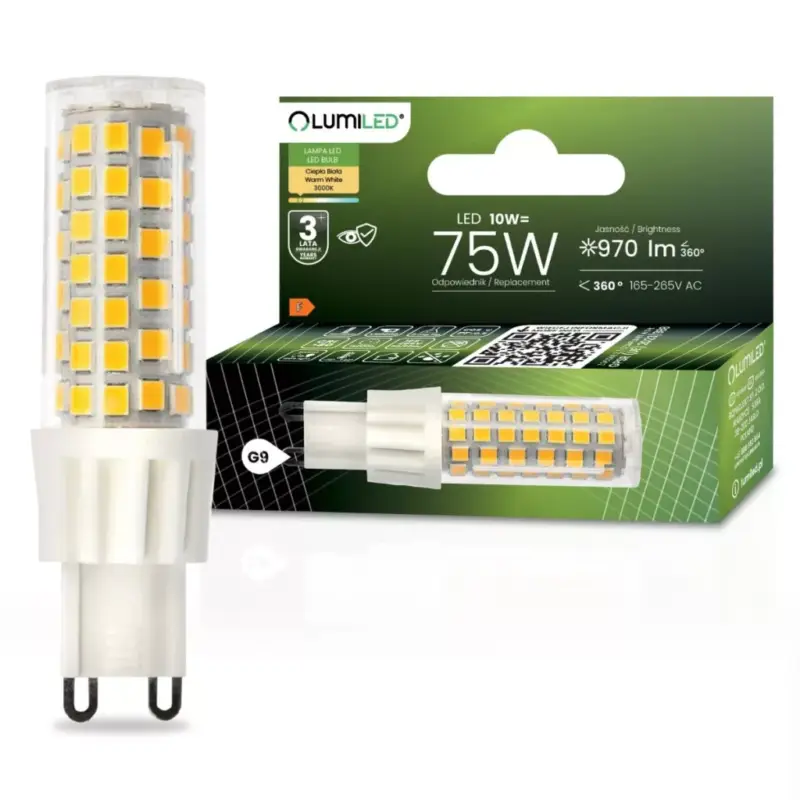 G9 LED izzó KAPSZULA 10W = 75W 970lm 3000K360° LUMILED Exkluzív ajánlat