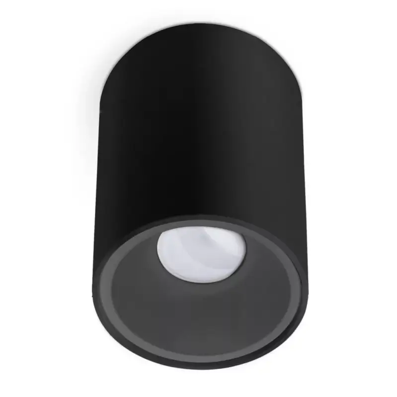 Kiárusítás Felületre szerelhető halogén lámpatest alumínium SPOT TUBA LED GU10 kerek fekete KIVI KOBI-hoz