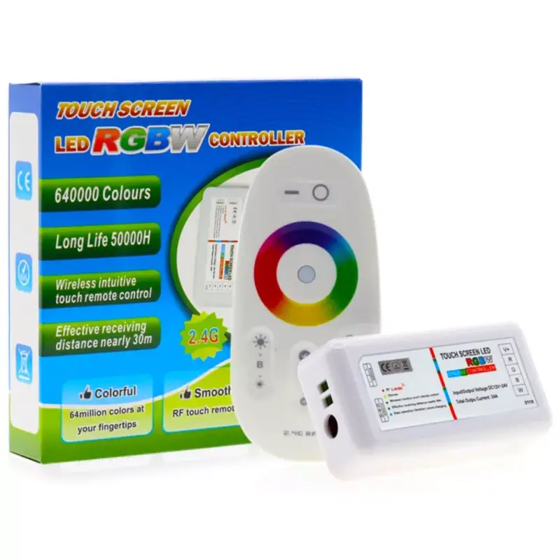 Árcsökkenés RGB+W LED szalagvezérlő 288W RECEIVER + RF Touch távirányító 2.4GHz