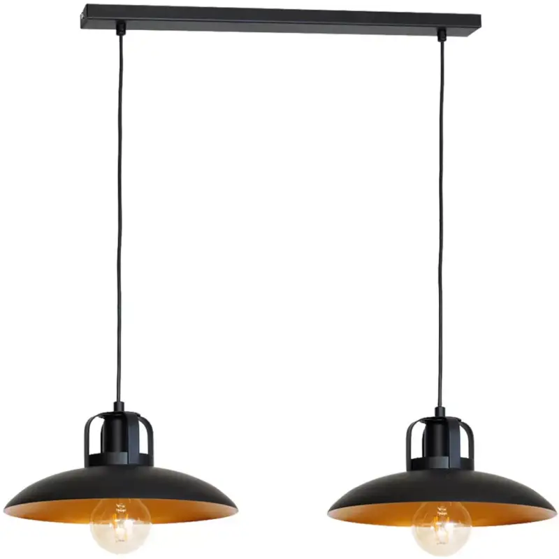 FELIX függőlámpa fekete arany 2xE27 IP20 Fém modern loft ipari stílusú Milagro Árcsökkenés