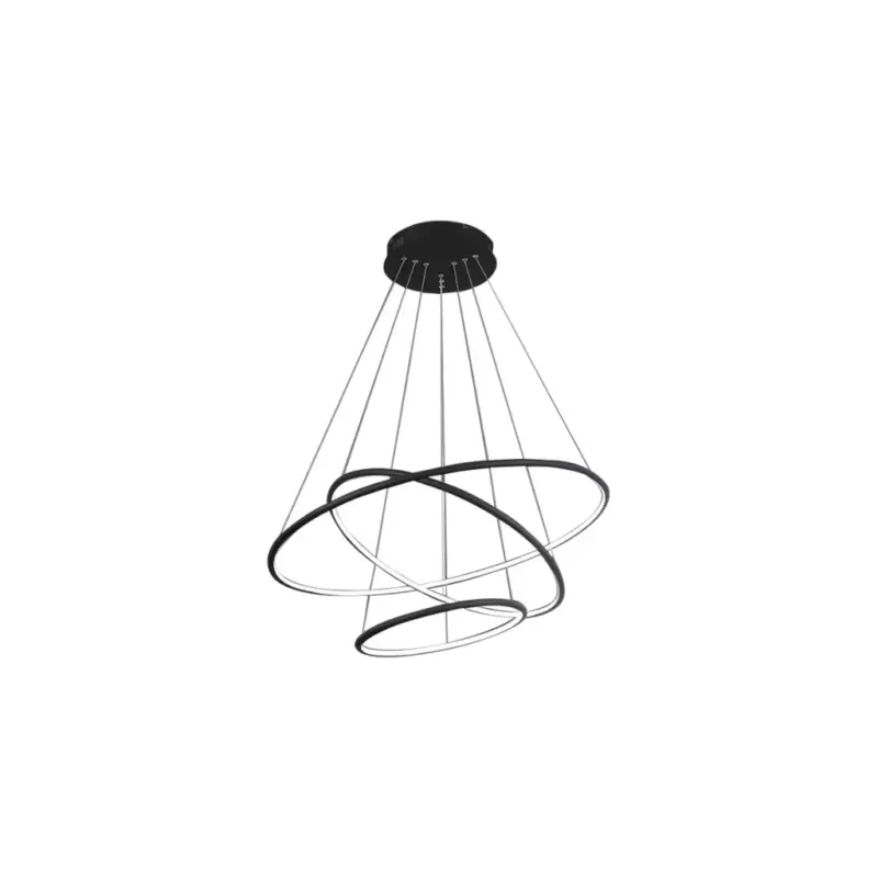 ORION függőlámpa három körös fekete 99W LED IP20 modern minimalista stílusú Fém és akril Milagro Azonnali szállítás