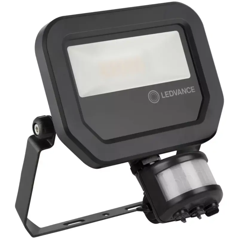 LED-es reflektor 10W 1200lm 4000K IP65 fekete mozgás- és alkonyérzékelővel LEDVANCE reflektor Prémium