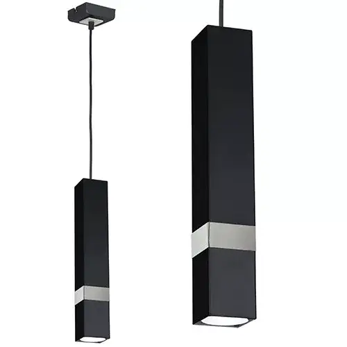Függesztett lámpa Tuba Zwis VIDAR fekete + ezüst 1x GU10 Milagro Metal Modern stílus Kihagyhatatlan ajánlat