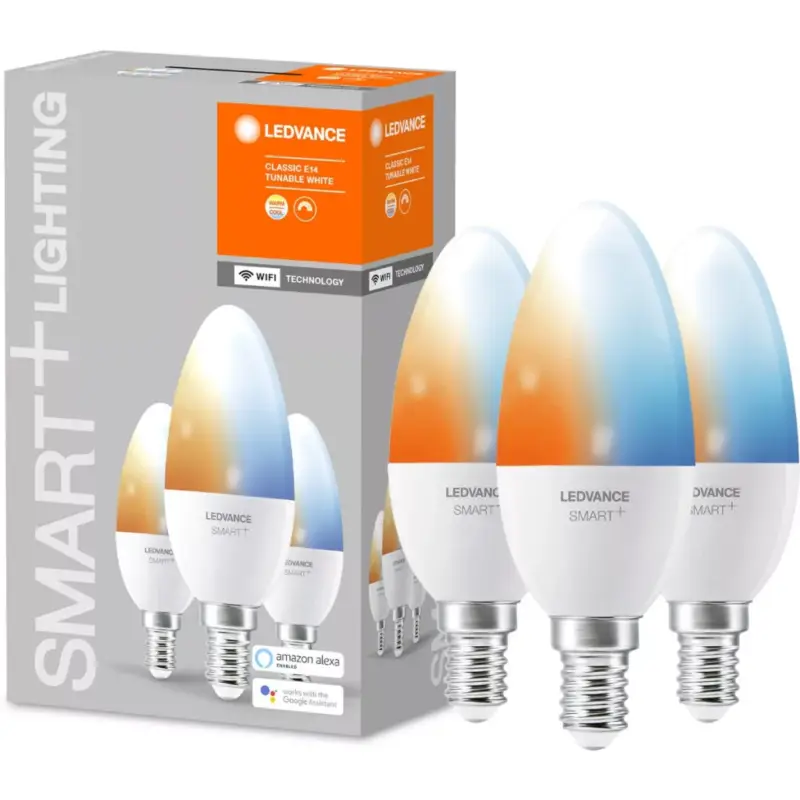 3PAK LED izzó E14 B35 5W 470lm CCT LEDVANCE SMART+ WiFi szabályozható Árcsökkenés