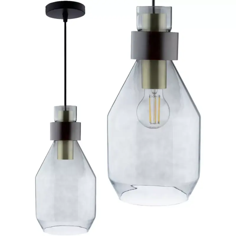 Árcsökkenés UMBRA ZWIS függesztett lámpa, sötét üveg LED-hez 1xE27 LUMILED