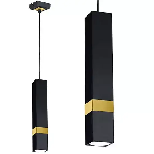 Biztonságos fizetés Függesztett lámpa Tuba Zwis VIDAR Fekete + arany 1x GU10 Milagro Metal Modern stílusban