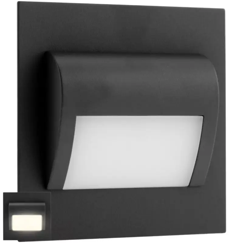 DECORUS lépcsőházi lámpatest LED lámpa 1,2W Grafit ProVero Neutral 4000K 12V DC Azonnali szállítás