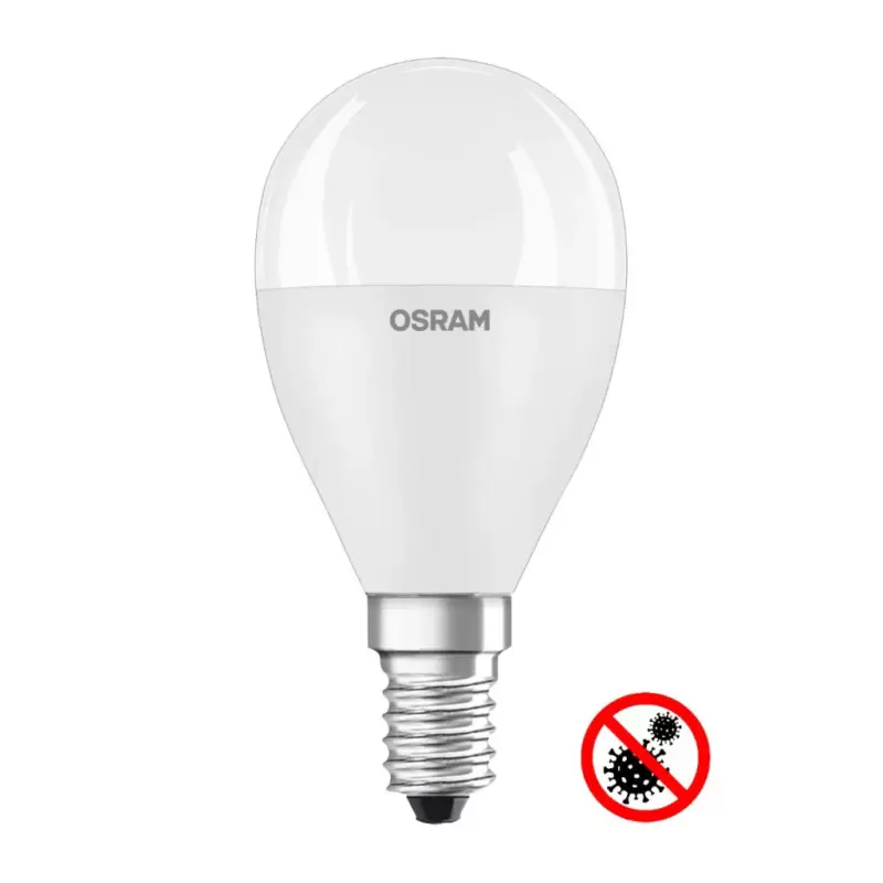 Akció E14 P45 LED izzó 5,5W = 40W 470lm 4000K Semleges 200° OSRAM ANTIBAKTERIALIS