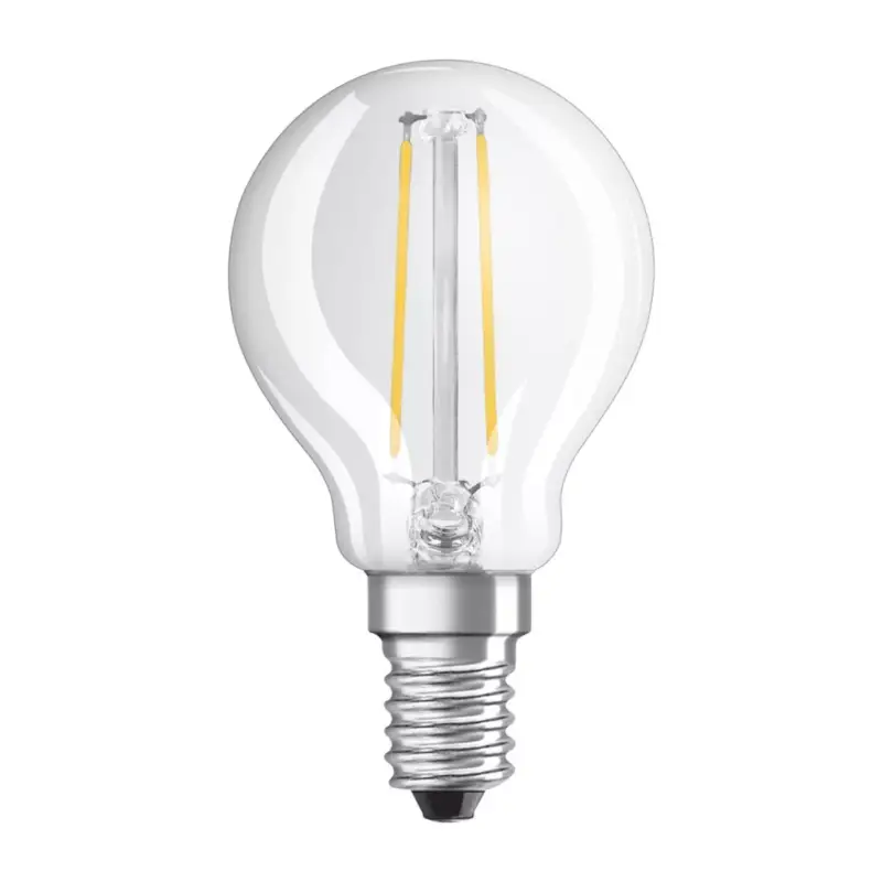 Biztonságos fizetés LED izzó E14 P45 CL 2.5W = 25W 250lm 2700K 300° OSRAM STAR izzószál
