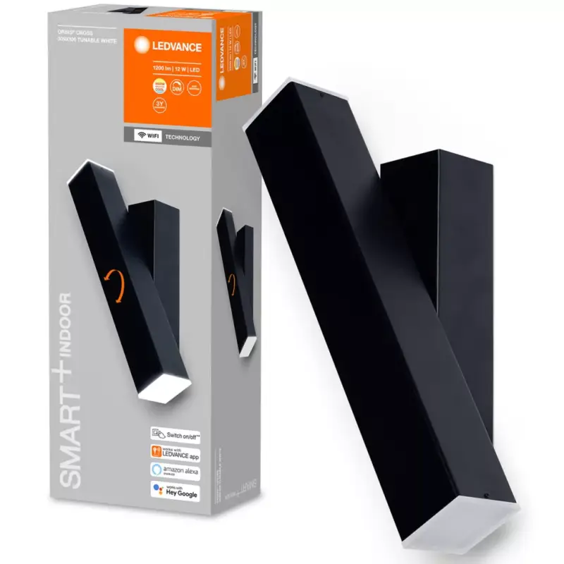 Smart fali lámpa SMART + WIFI 12W ORBIS WALL CROSS BLACK LEDVANCE Különleges ajánlat