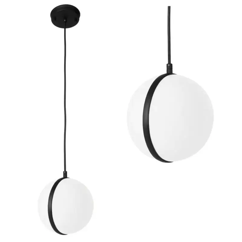 Vásárlói kedvenc Kültéri függőlámpa CIRCULO E27 IP44 túlnyúló gömb fekete-fehér Eco-Light