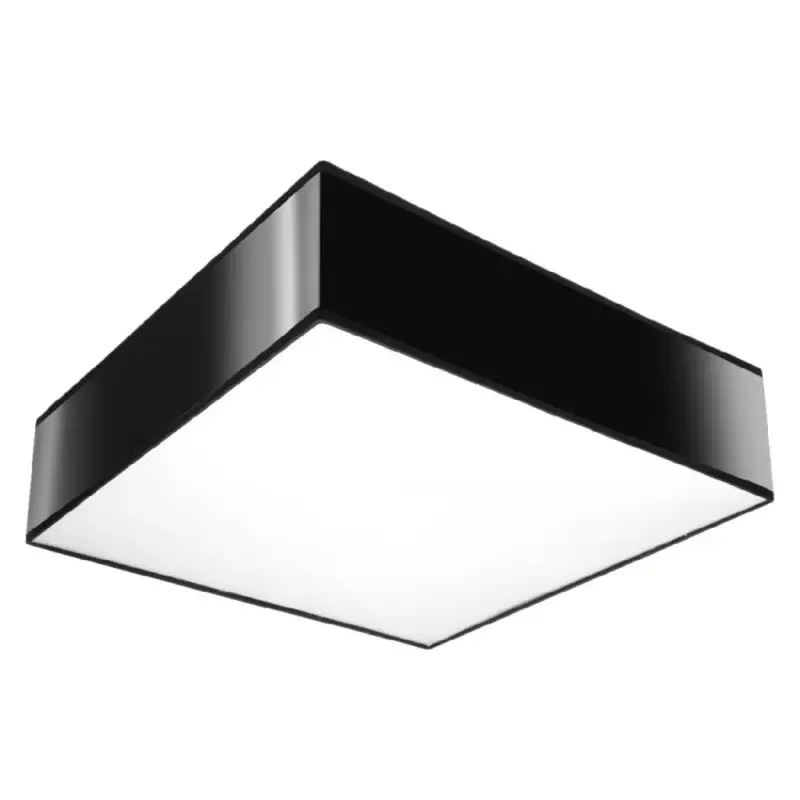 Biztonságos vásárlás Felületre szerelhető lámpatest HORUS 2xE27 Négyzet alakú mennyezeti lámpa 35cm Modern fekete-fehér SOLLUX